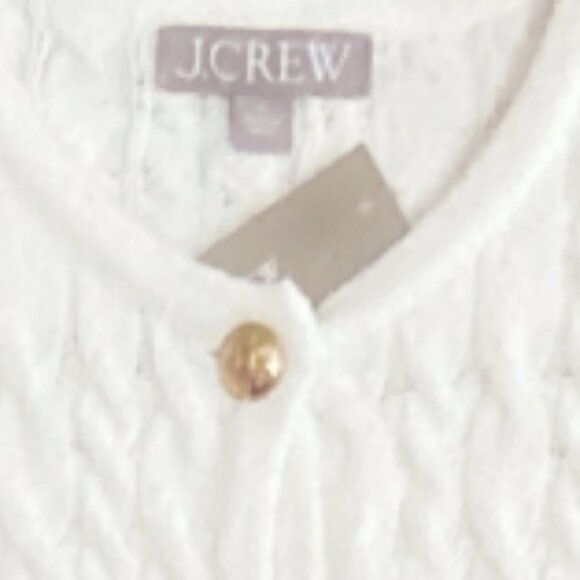 Nwt J Crew Odette cable-knit sweater lady blazer jacket in cotton-blend boucle - Picture 4 of 7